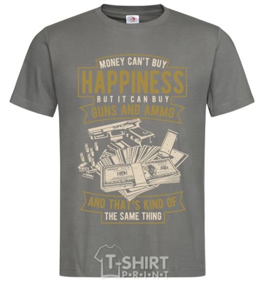 Men's T-Shirt Money Can't Buy Happiness dark-grey фото