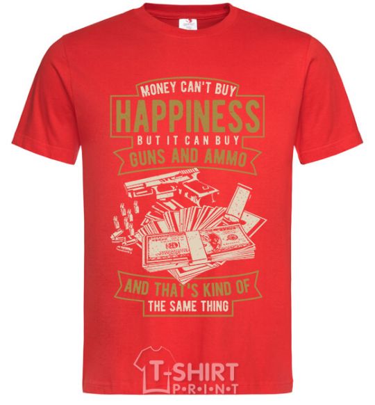Men's T-Shirt Money Can't Buy Happiness red фото