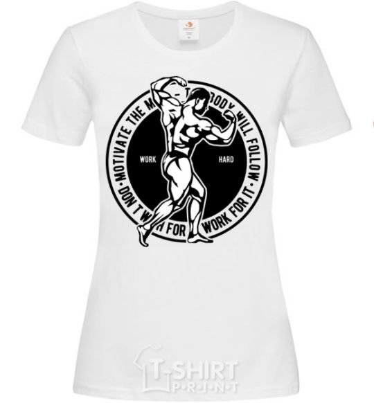 Women's T-shirt Motivate The Mind White фото