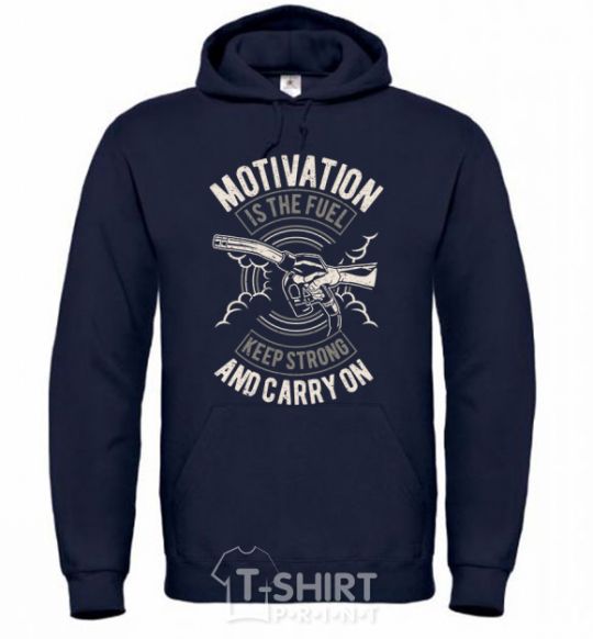Men`s hoodie Motivation Is The Fuel navy-blue фото