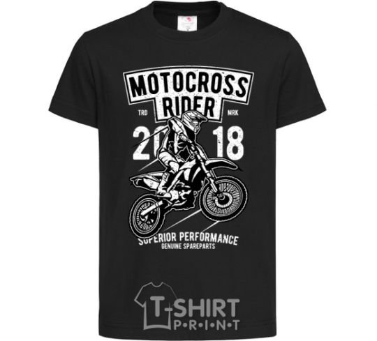 Kids T-shirt Motocross Rider black фото