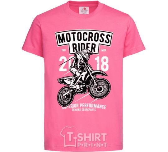 Kids T-shirt Motocross Rider heliconia фото