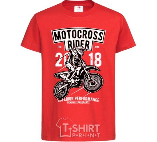 Детская футболка Motocross Rider Красный фото