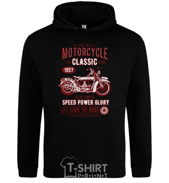 Мужская толстовка (худи) Motorcycle Classic Черный фото