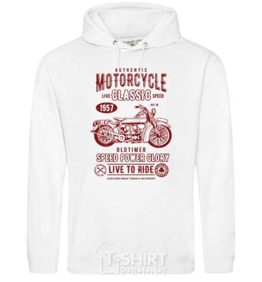 Мужская толстовка (худи) Motorcycle Classic Белый фото