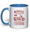 Mug with a colored handle Motorcycle Classic royal-blue фото