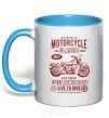 Mug with a colored handle Motorcycle Classic sky-blue фото