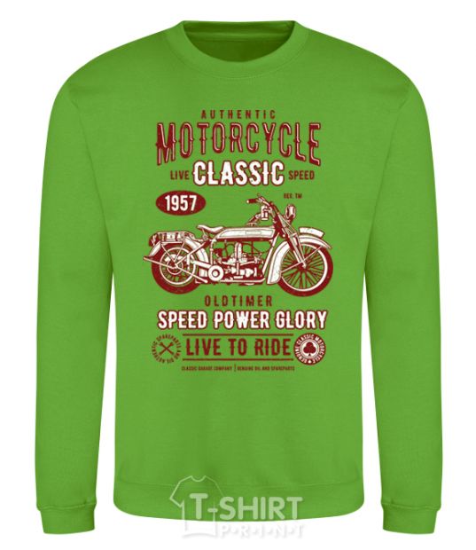 Свитшот Motorcycle Classic Лаймовый фото