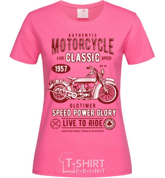 Женская футболка Motorcycle Classic Ярко-розовый фото
