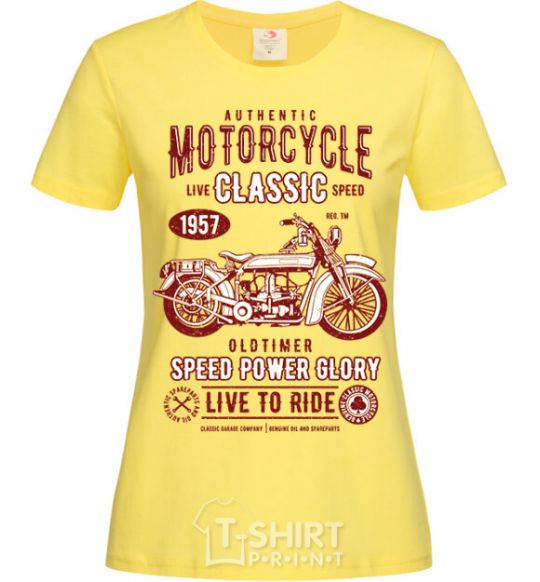 Женская футболка Motorcycle Classic Лимонный фото
