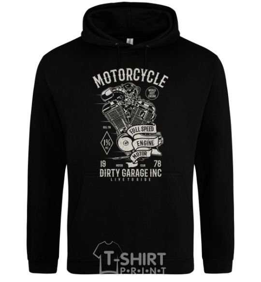 Men`s hoodie Motorcycle Full Speed Engine black фото