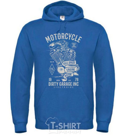 Men`s hoodie Motorcycle Full Speed Engine royal фото