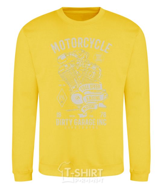 Sweatshirt Motorcycle Full Speed Engine yellow фото