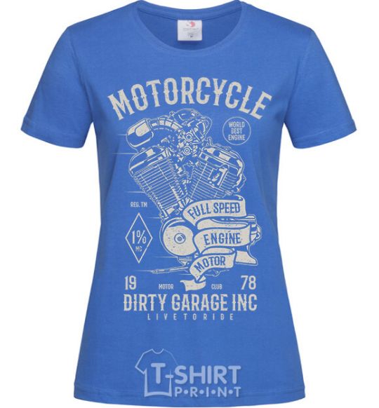 Women's T-shirt Motorcycle Full Speed Engine royal-blue фото
