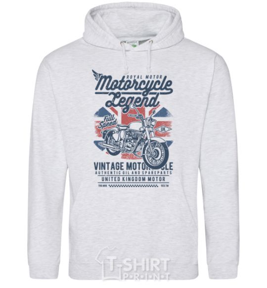 Men`s hoodie Motorcycle Legend sport-grey фото