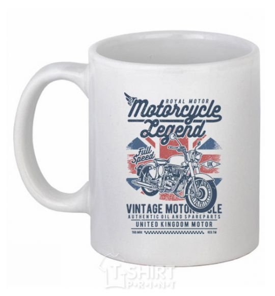 Ceramic mug Motorcycle Legend White фото