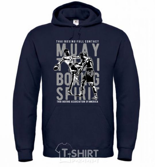 Men`s hoodie Muay Thai navy-blue фото