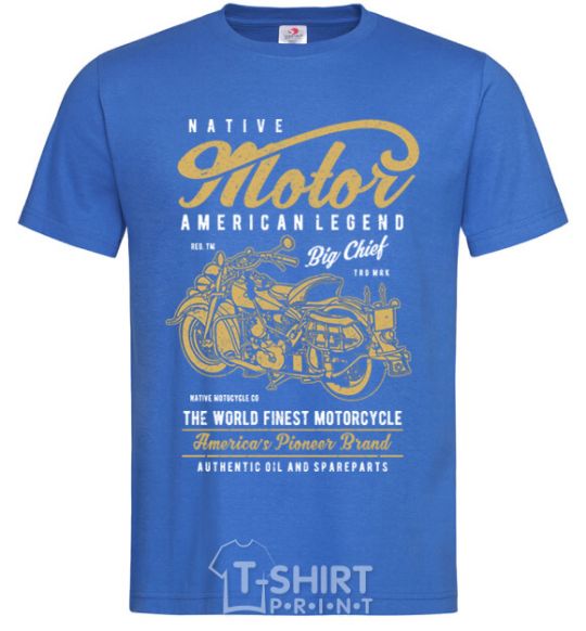 Men's T-Shirt Native Motorcycle royal-blue фото