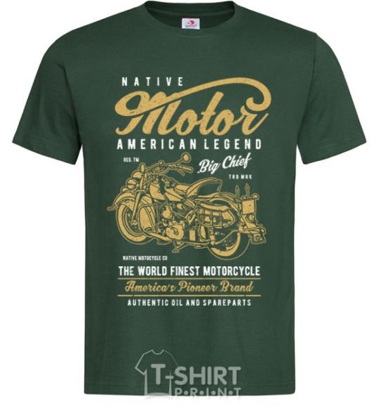 Men's T-Shirt Native Motorcycle bottle-green фото