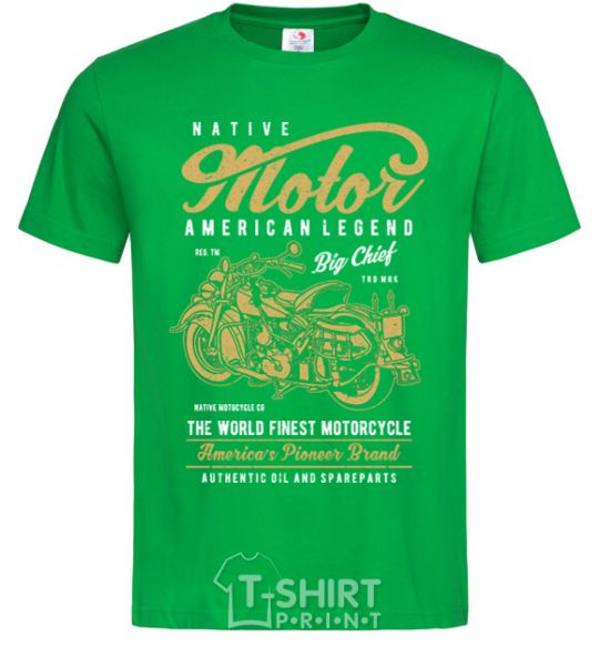 Men's T-Shirt Native Motorcycle kelly-green фото