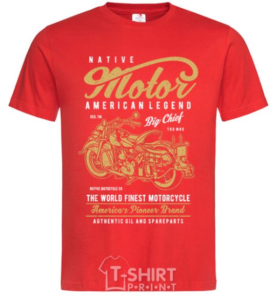 Men's T-Shirt Native Motorcycle red фото