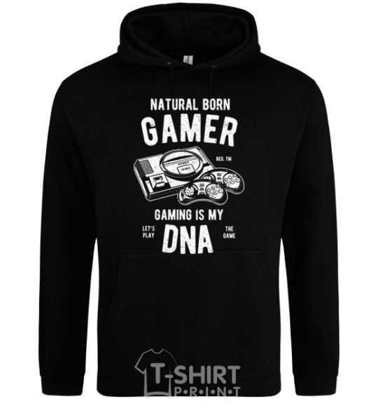 Men`s hoodie Natural Born Gamer black фото