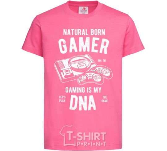 Kids T-shirt Natural Born Gamer heliconia фото