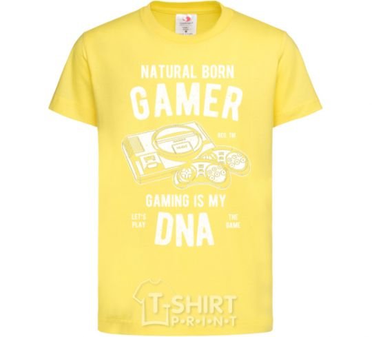Kids T-shirt Natural Born Gamer cornsilk фото