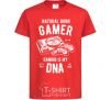 Kids T-shirt Natural Born Gamer red фото