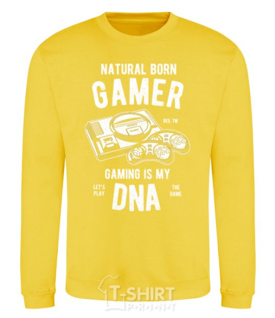 Sweatshirt Natural Born Gamer yellow фото