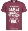 Men's T-Shirt Natural Born Gamer burgundy фото