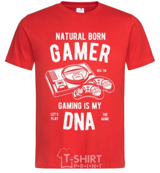 Men's T-Shirt Natural Born Gamer red фото