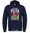 Men`s hoodie Need More Pizza navy-blue фото