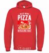 Men`s hoodie Need More Pizza bright-red фото