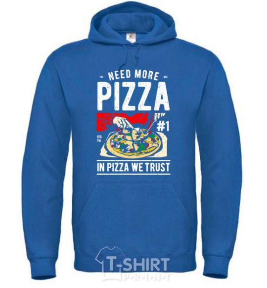 Men`s hoodie Need More Pizza royal фото