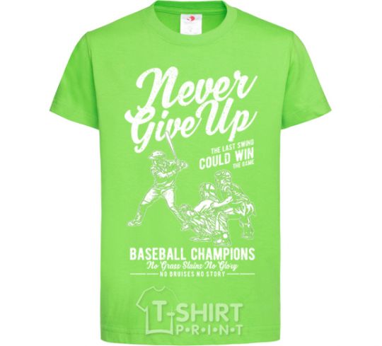 Kids T-shirt Never Give Up orchid-green фото