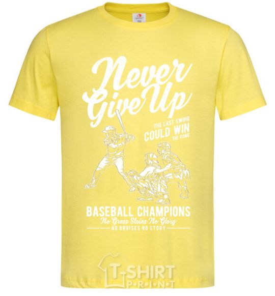 Мужская футболка Never Give Up Лимонный фото