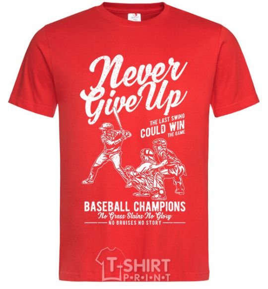 Men's T-Shirt Never Give Up red фото