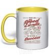 Mug with a colored handle No Speed Limits yellow фото