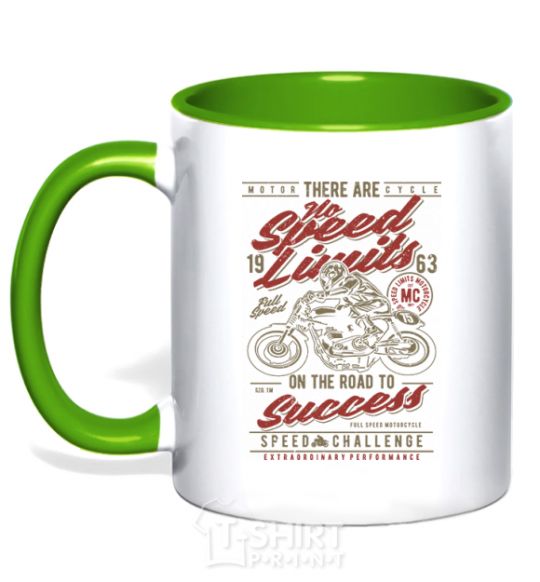 Mug with a colored handle No Speed Limits kelly-green фото