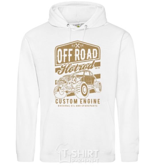 Men`s hoodie Offroad Hotrod White фото