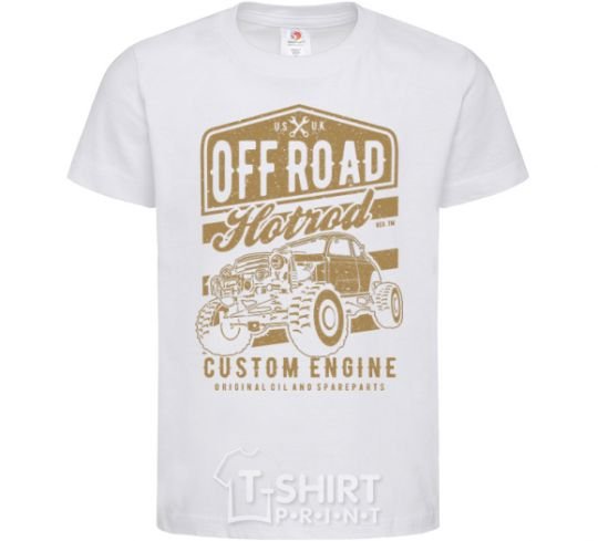 Kids T-shirt Offroad Hotrod White фото