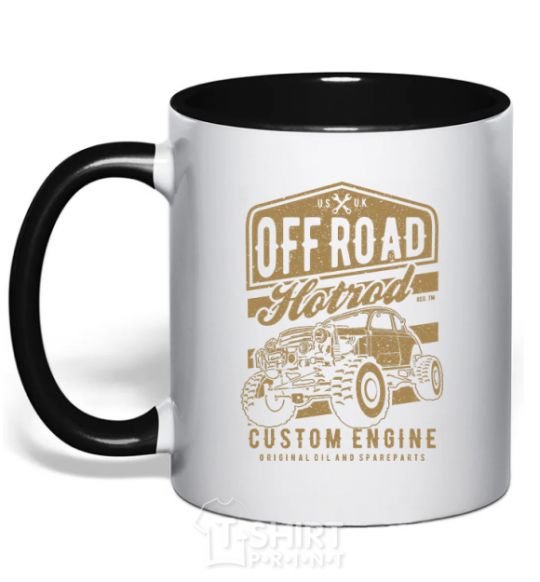 Mug with a colored handle Offroad Hotrod black фото