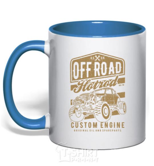 Mug with a colored handle Offroad Hotrod royal-blue фото