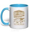 Mug with a colored handle Offroad Hotrod sky-blue фото