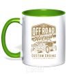 Mug with a colored handle Offroad Hotrod kelly-green фото