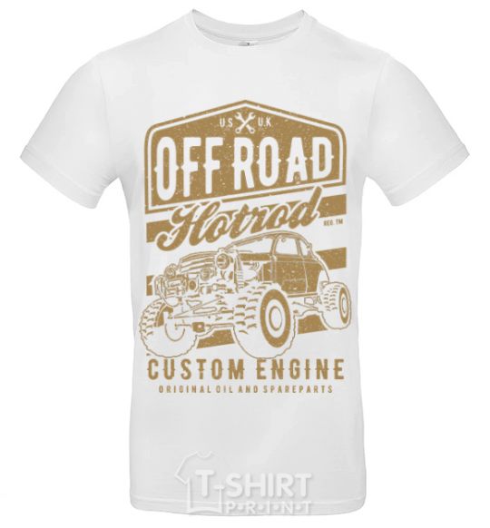 Men's T-Shirt Offroad Hotrod White фото
