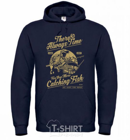 Men`s hoodie One More Catching Fish navy-blue фото