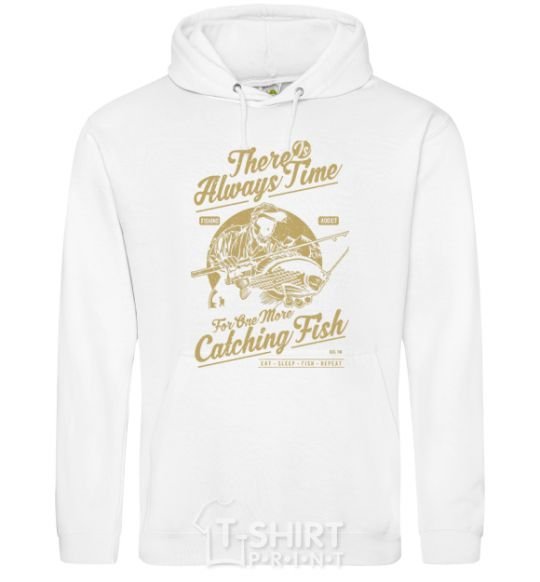 Men`s hoodie One More Catching Fish White фото