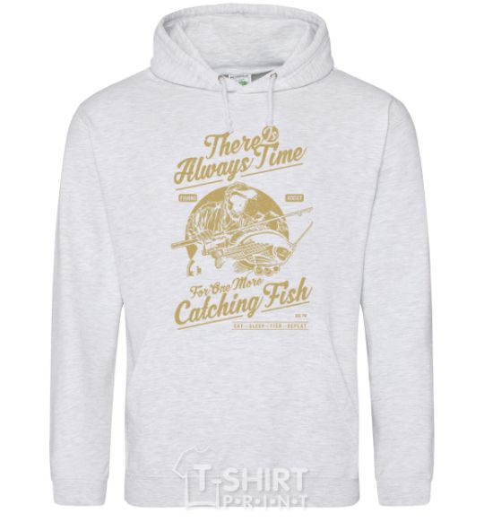 Men`s hoodie One More Catching Fish sport-grey фото